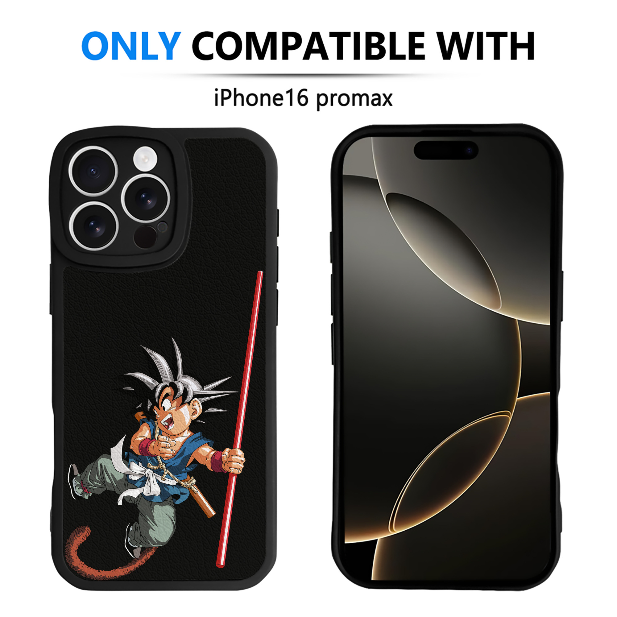 （画像用） ドラゴンボール 孫悟空（そん ごくう）Son Goku カカロット DRAGON BALL Kakarotto 【iPhone 16シリーズ対応】シリコンスマホケース（レザー調） 材質：シリコン